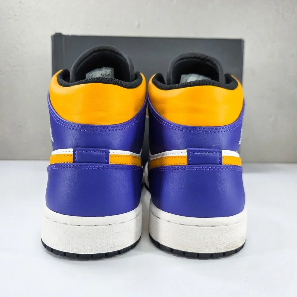 Air Jordan 1 Mid Lakers Dark Concord University Gold White DQ8426-517 Sz 12